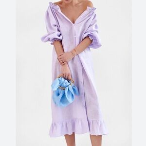 Daily Sleeper One Size Linen MIDI Dress NWT
